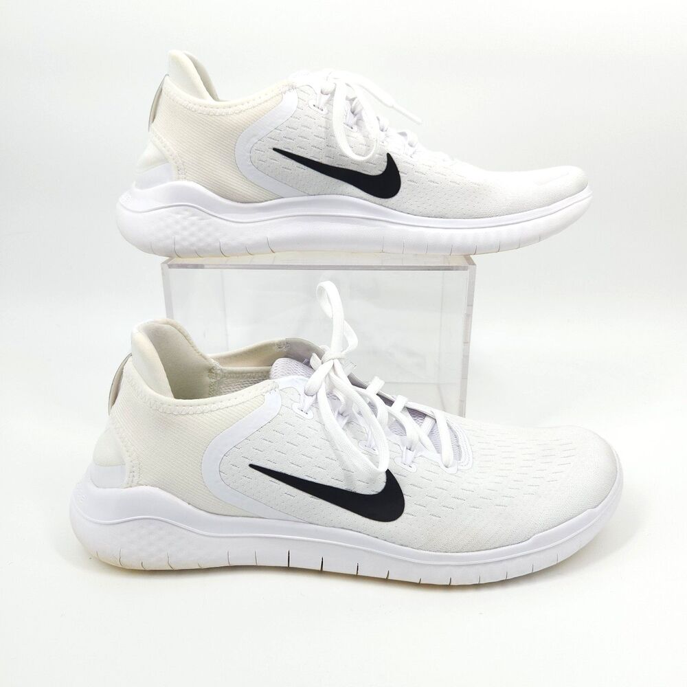 Nike Free RN 2018 Shoes Men Size 10 White Black 942836-100